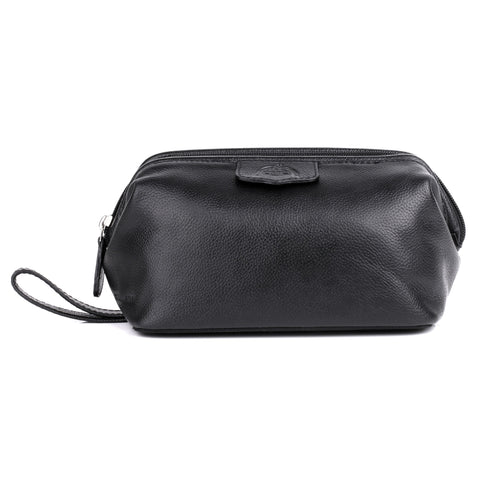 Dopp Genuine Leather Business Class Travel Express Mini-Framed Travel Kit | Toiletry Bag - Black | MaxStrata®