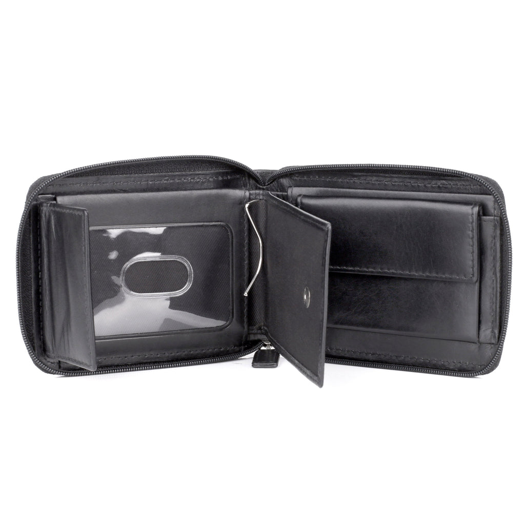 Dopp Regatta Zip-Around Billfold with Zip Bill Compartment - Black | MaxStrata®