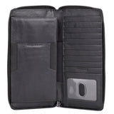 Dopp Regatta RFID Blocking Leather Zipper Passport Organizer - Black | MaxStrata®