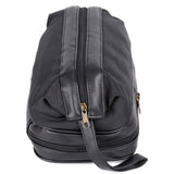 Dopp Super Travel Kit with Bonus Items  | Toiletry Bag with 3 TSA Compliant Refillable Bottles, Nail Kit & Toothbrush Holder - Black Vegan Leather | MaxStrata®