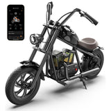 HYPER GOGO Challenger 12 Plus Kids Electric Motorcycle + App – UL2272 Compliant, Smart Ride-On Chopper Bike with RGB Lights, Navigation, Sounds & Smoke Effects