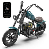 HYPER GOGO Challenger 12 Plus Kids Electric Motorcycle + App – UL2272 Compliant, Smart Ride-On Chopper Bike with RGB Lights, Navigation, Sounds & Smoke Effects