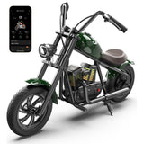 HYPER GOGO Challenger 12 Plus Kids Electric Motorcycle + App – UL2272 Compliant, Smart Ride-On Chopper Bike with RGB Lights, Navigation, Sounds & Smoke Effects