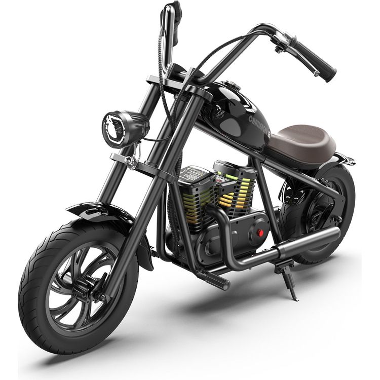 HYPER GOGO Challenger 12 Plus Kids Electric Motorcycle – UL2272 Compliant, Retro Chopper Style Ride-On Bike with Lights, Sounds, Smoke & All-Terrain Tires