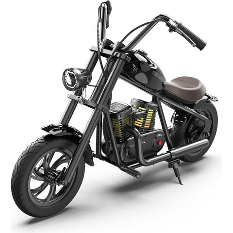 HYPER GOGO Challenger 12 Plus Kids Electric Motorcycle – UL2272 Compliant, Retro Chopper Style Ride-On Bike with Lights, Sounds, Smoke & All-Terrain Tires