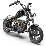 HYPER GOGO Challenger 12 Plus Kids Electric Motorcycle – UL2272 Compliant, Retro Chopper Style Ride-On Bike with Lights, Sounds, Smoke & All-Terrain Tires