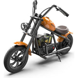 HYPER GOGO Challenger 12 Plus Kids Electric Motorcycle + App – UL2272 Compliant, Smart Ride-On Chopper Bike with RGB Lights, Navigation, Sounds & Smoke Effects