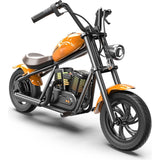HYPER GOGO Challenger 12 Plus Kids Electric Motorcycle + App – UL2272 Compliant, Smart Ride-On Chopper Bike with RGB Lights, Navigation, Sounds & Smoke Effects