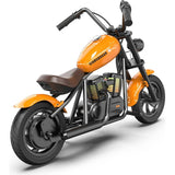 HYPER GOGO Challenger 12 Plus Kids Electric Motorcycle – UL2272 Compliant, Retro Chopper Style Ride-On Bike with Lights, Sounds, Smoke & All-Terrain Tires