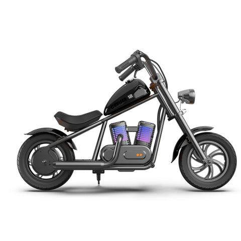 HYPER GOGO Cruiser 12 Plus Kids Electric Motorcycle – Safe Ride-On Motorbike with Fog, Bluetooth Speakers & RGB Lights
