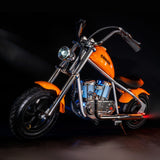 HYPER GOGO Cruiser 12 Plus Kids Electric Motorcycle – Safe Ride-On Motorbike with Fog, Bluetooth Speakers & RGB Lights