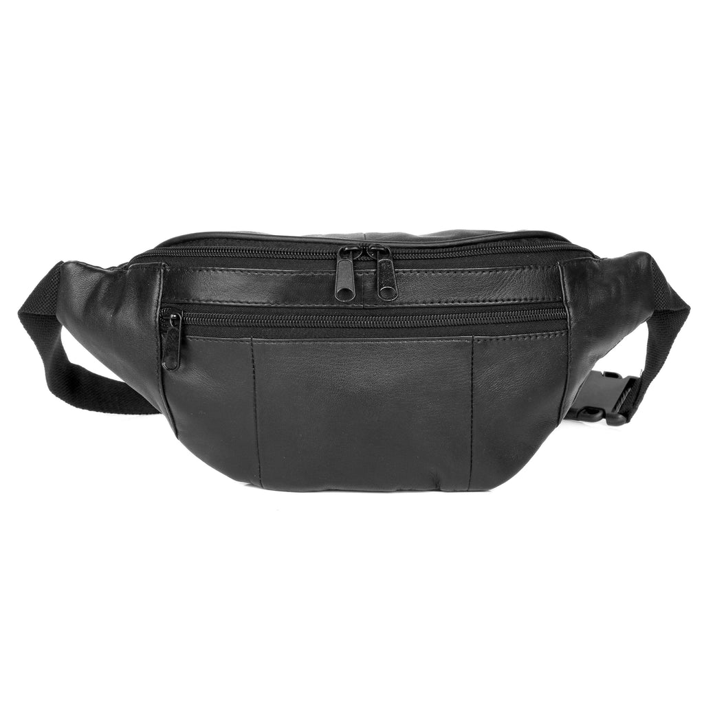 J. Buxton 3-Zipper Bike Bag Fanny Pack - Black | MaxStrata®