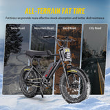 Macfox X1S Fat Tire Electric Commuter Bike | 500W Motor, 25mph, Dual Battery Compatible