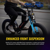 Macfox X1S Fat Tire Electric Commuter Bike | 500W Motor, 25mph, Dual Battery Compatible