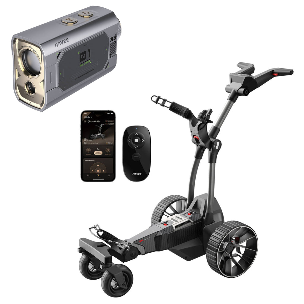 NAVEE Birdie 3 Electric Golf Push Cart + NAVEE Rangefinder Bundle