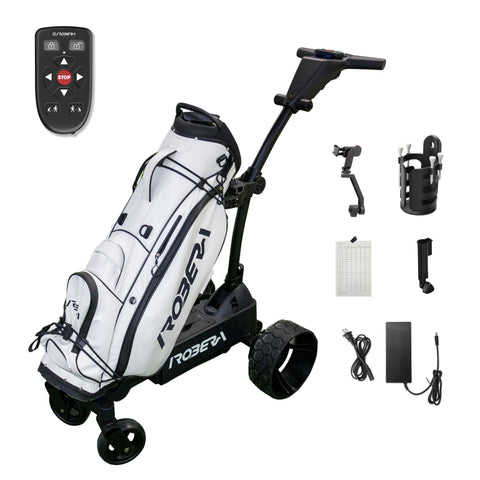 Robera Pro AI Smart Golf Caddy | Electric Follow Cart with Obstacle Avoidance - Black | MaxStrata®