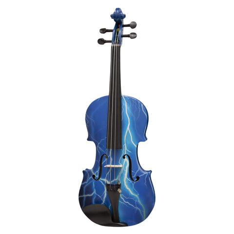 Rozanna's Violins Blue Lightning Violin Outfit 4/4 | Includes Bow, Rosin, Case & Strings | MaxStrata®