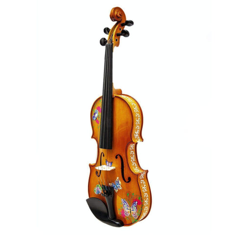 Rozanna’s Violins Butterfly Dream II Bejeweled Violin Outfit with Greco 4/4 | Includes Bow, Rosin, Case & Strings | MaxStrata®