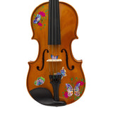 Rozanna’s Violins Butterfly Dream II Bejeweled Violin Outfit with Greco 4/4 | Includes Bow, Rosin, Case & Strings | MaxStrata®