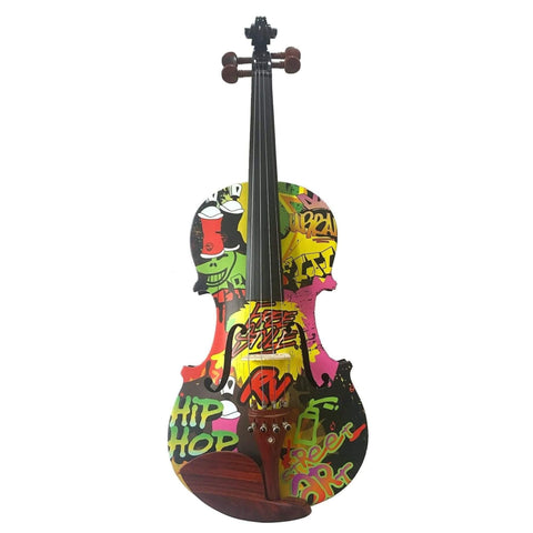 Rozanna’s Violins Graffiti Art Violin Outfit 1/2 | Includes Bow, Rosin, Case & Strings | MaxStrata®