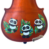Rozanna’s Violins Panda Bear Violin Outfit with Stravinsky Quote 4/4 | Ebony Fittings