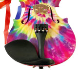Rozanna’s Violins Tie Dye Violin with Ponytail 3/4 | Includes Bow, Rosin, Case & Strings