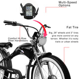 Tracer Twenty5 GT 500W 26" Chopper Cruiser E-Bike | MaxStrata®