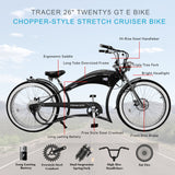Tracer Twenty5 GT 500W 26" Chopper Cruiser E-Bike | MaxStrata®