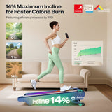 UREVO CyberPad Smart Treadmill | 14% Incline, Quiet Treadmill with App