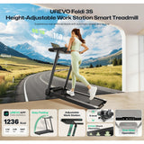 UREVO Foldi 3S Treadmill with Desk | Adjustable, Foldable, Smart Treadmill