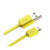 Reiko Tangle Free Micro USB Data Cable 3.3Ft in Yellow | MaxStrata