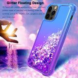 Reiko Shiny Flowing Glitter Liquid Bumper Case for Apple iPhone 12/iPhone 12 Pro in Blue | MaxStrata