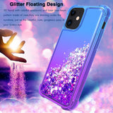 Reiko Shiny Flowing Glitter Liquid Bumper Case for Apple iPhone 12 Mini in Blue | MaxStrata