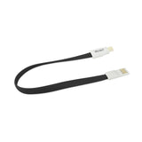 Reiko Flat Magnetic Gold Plated Micro USB Data Cable 0.7 Foot in Black | MaxStrata