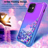 Reiko Shiny Flowing Glitter Liquid Bumper Case for Apple iPhone 12 Mini in Purple | MaxStrata