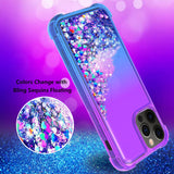 Reiko Shiny Flowing Glitter Liquid Bumper Case for Apple iPhone 12 Pro Max in Purple | MaxStrata