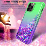 Reiko Shiny Flowing Glitter Liquid Bumper Case for Apple iPhone 12 Pro Max in Green | MaxStrata