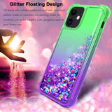 Reiko Shiny Flowing Glitter Liquid Bumper Case for Apple iPhone 12 Mini in Green | MaxStrata