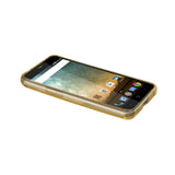 Reiko ZTE Prestige Clear Bumper Case with Air Cushion Protection in Clear Gold | MaxStrata