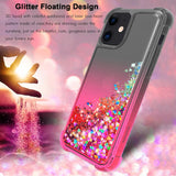 Reiko Shiny Flowing Glitter Liquid Bumper Case for Apple iPhone 12 Mini in Black | MaxStrata