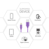 Reiko 30 Pcs Tangle Free Apple iPad Air USB Data Cable 3.3 Feet in Purple | MaxStrata