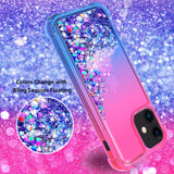 Reiko Shiny Flowing Glitter Liquid Bumper Case for Apple iPhone 12 Mini in Pink | MaxStrata