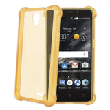 Reiko ZTE Maven 2/ Chapel (Z831) Clear Bumper Case with Air Cushion Protection in Clear Gold | MaxStrata
