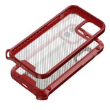 Reiko Shockproof PC Bumper Case with Carbon Fiber Pattern in Red for iPhone 12 Mini | MaxStrata