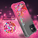 Reiko Shiny Flowing Glitter Liquid Bumper Case for Apple iPhone 12 Mini in Black | MaxStrata