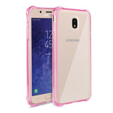 Reiko Samsung J7 (2018) Clear Bumper Case with Air Cushion Protection in Clear Hot Pink | MaxStrata