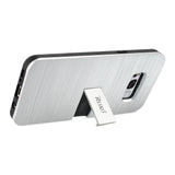 Reiko Samsung S8 Edge/ S8 Plus Slim Armor Hybrid Case with Card Holder & Kickstand in Silver | MaxStrata