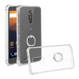 Reiko ZTE Max XL/ N9560 Transparent Air Cushion Protector Bumper Case with Ring Holder in Clear | MaxStrata