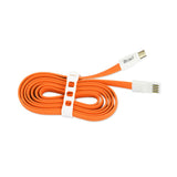 Reiko Flat Micro USB Gold Plated Data Cable 3.9Ft with Cable Tie in Orange | MaxStrata
