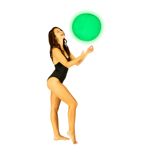 PoolCandy Illuminated LED Light-Up Jumbo Beach Ball - 13.75" Diameter | MaxStrata®